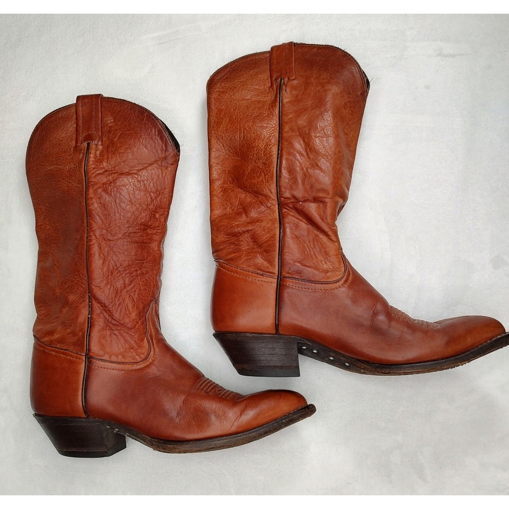 Tony Lama 1012 L Womens Cognac Brown Leather Western Cowboy Boots Size 6 M - Picture 8 of 15